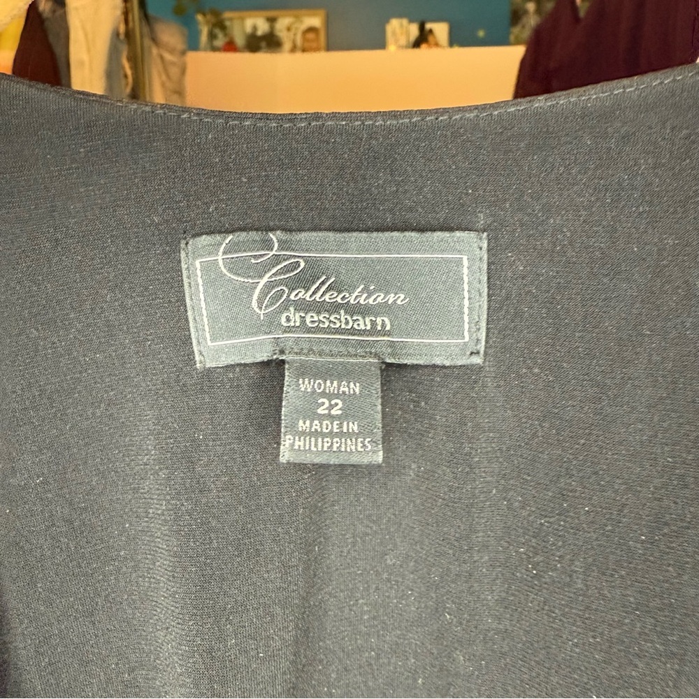 dress barn size 22W Black with shimmery sequined panels Sleeveless Midi Dress - Picture 2 of 6